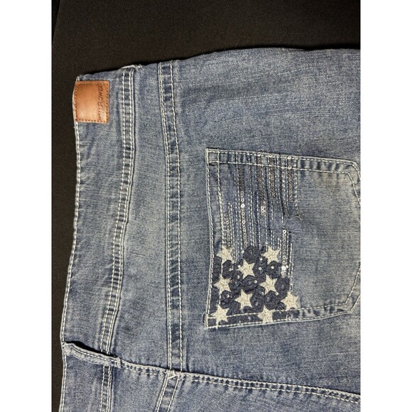 Wallflower Plus Size 20W Denim Shorts American Flag Back Pockets Curvy Fit Patri - Picture 3 of 7